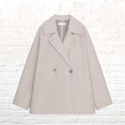 Beżowy płaszcz wiosenny Zara oversize