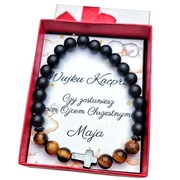 Pytanie czy zostaniesz moim ojcem chrzestnym  bransoletka różaniec 