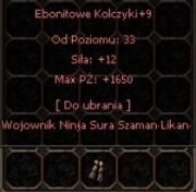 EQ Polska Metin2 Ebonitowe Kolczyki +9