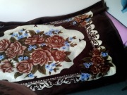 Koc bawełniany na luzko brązowy 