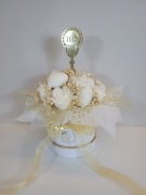 PIERWSZA KOMUNIA ŚWIĘTA Flower Box z pachnących świec sojowych. Na prezent!