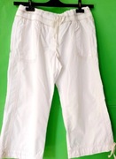 Zara letnie  krótkie spodnie rybaczki szorty 36 38 S M białe bawełna