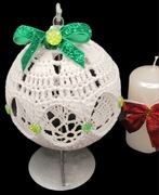 Bombka na stojaku ręcznie wykonana 