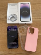 iPhone 14 Pro 128GB Purpurowy stan b. Dobry + 2 etui