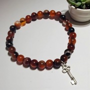 Bransoletka z brązowych agatów - równowaga i spokój