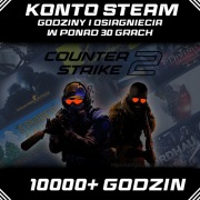 KONTO STEAM CS2 CS:GO 10000+ GODZINY W 30+ GRACH OSIĄGNIĘCIA