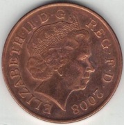 Wielka Brytania 2 pence pensy 2008 - 25,9 mm - nowy typ - nr 1