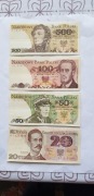 Banknoty 500zł,100zł,50zł,20zł nowe.
