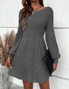 SZARA DZIANINOWA SUKIENKA rozm L / XL (A081) 