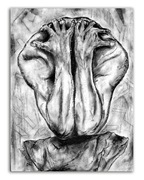 "Przekleństwo czasu" Duży obraz malowany węglem na płycie OSB