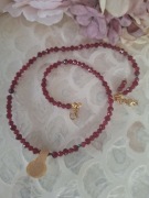 Naszyjnik handmade z naturalnych kamieni hematyt rubin jadeit 