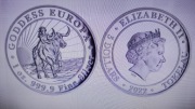 Srebrna Moneta Tokelau Godess Europa 1 uncja srebra 2022 Ag 999 1oz 31.1g