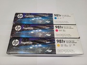 ORYGINAŁ TUSZE HP 981Y CMY cyan magenta yellow HP PAGEWIDE 556 586 xl 183ml