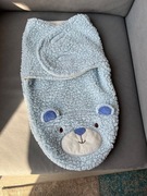 śpiworek niemowlęcy niebieski 0–3m 50-62cm miś Otulacz niemowlęcy