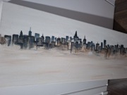 obraz abstrakcja płótno 100x40 miasto