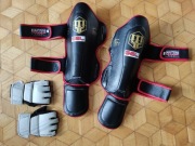 Ochraniacze karate mma piszczeli masters S skóra naturalna rękawice gratis