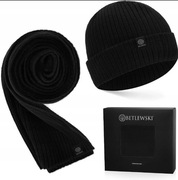 BETLEWSKI czapka + szalik - komplet zimowy dla mężczyzny zestaw prezentowy