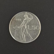 Moneta Włochy 50 lire 1976