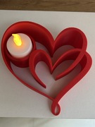 Świecznik Serce 3D na Tealight LED – Prezent | Walentynki