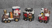 Ceramiczny pociąg Św.Mikołaj ozdoba świąteczna
