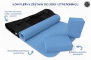 Antypoślizgowa MATA DO JOGI Zestaw 4w1 + 2x KOSTKA Joga Block + TORBA