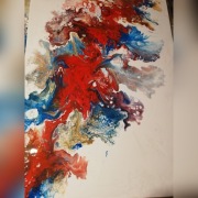 Obraz akryl pouring płótno 70x100 Galaxy 