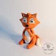 Lisek z masy cukrowej na tort