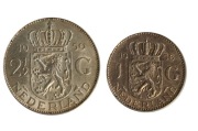 Holandia  guldeny 1 - 1956  i  2 1/2 -1959   srebro