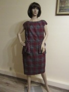 LUISA SPAGNOLI sukienka baskinka bordo kratka 100% wełna jak nowa_ L/XL