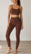 Reebok Zestaw na siłownię fitness top sportowy S legginsy XS