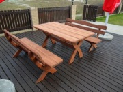 Meble ogrodowe biesiadne drewniane  5cm 150 cm