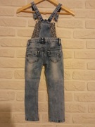Dziewczęce OGRODNICZKI jeans z przetarciami fabrycznymi 98/104