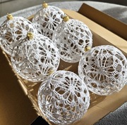 Bombki na szydełku 10-12 cm, 10 zł sztuka, zestaw 6 sztuk.