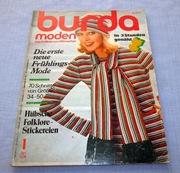 Burda Moden 1/1974 + wykroje Vintage Moda szycie krawiectwo