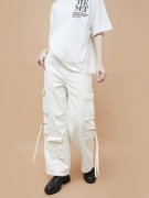 Damskie białe szerokie spodnie cargo H&M DIVIDED r. 40 100% bawełna 