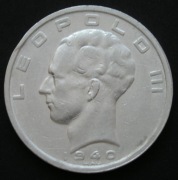 Belgia 50 franków 1940 - król Leopold III Koburg - srebro