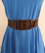 Czarny pasek w talie na gumkę z zapięciem