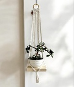 Wisząca półka ścienna makrama ze sznurka bawełnianego boho