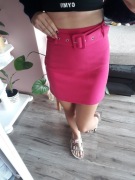 Krótka różowa spódniczka z paskiem rozmiar XS 34 Sinsay