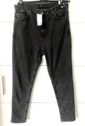 Nowe Spodnie jeansy ciemnoszare, 44 xxl, Trendyol, wysoki stan