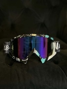 Gogle narciarskie snowboardowe lustrzane | Czarny + turkus