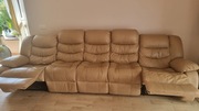 Duża skórzana sofa z funkcją relax