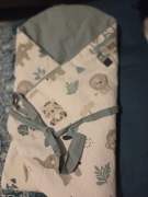 Rożek niemowlęcy Czas Bobasa dwustronny bawełniany 80x80 cm