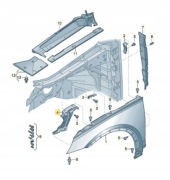 Wspornik błotnika lewy i prawy przód AUDI Q5 2017 >> 80A821131 80A821132