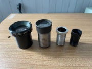 Zestaw 4 obiektywów projekcyjnych: ŁZK Elvar, Eumig, Lomo, Agfa