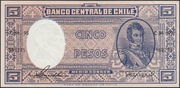 Chile 5 pesos 1958/59 - O'Higgins - C - stan bankowy UNC
