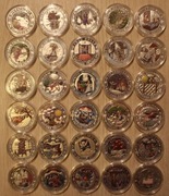 BAJKI - BAŚNIE BRACI GRIMM - ZESTAW 30 SZTUK - SREBRO + CERTYFIKATY + ETUI