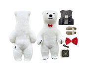 DUŻY BIAŁY MIŚ KOSTIUM DMUCHANY ZESTAW 2.5M