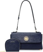 Pomelo Best torebka na ramię ze skóry , z magnetycznym guzikiem – niebieska