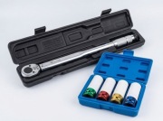 ZESTAW KLUCZ DYNAMOMETRYCZNY 1/2" 42-210 Nm+NASADKI UDAROWE DO FELG 17-22MM